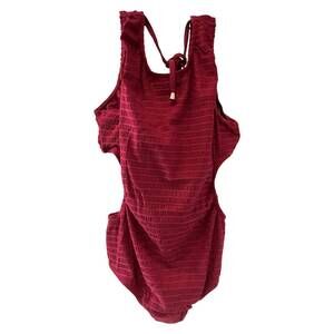 NEW PLANET SEA girl's textured one piece in burgundy